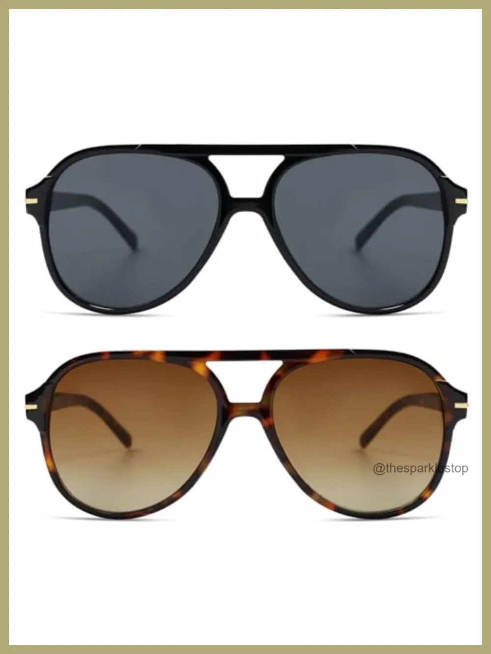 Retro Square Aviator Sunglasses 70s Vintage Oversized UV Protection Unisex